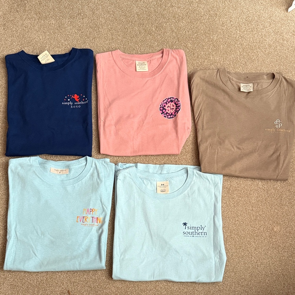 Simply Southern Tees - Navy, Pink, Blue, Tan